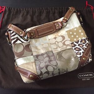 Large Brown Coach Patchwork Bag