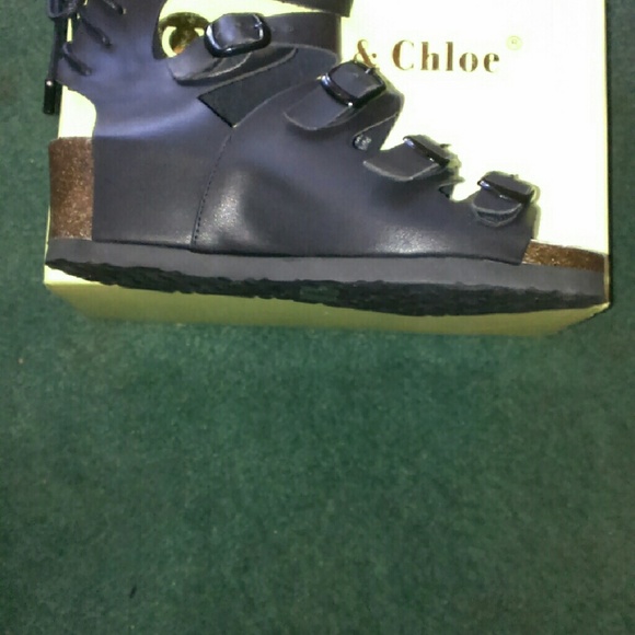 NIB Black Gladiator Style Sandals - Picture 2 of 8