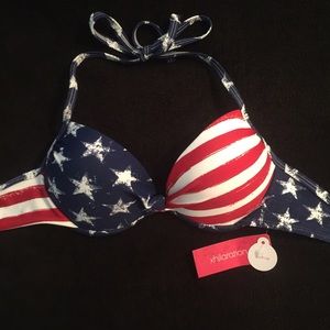 NWT America Flag bathing suit/ bikini top