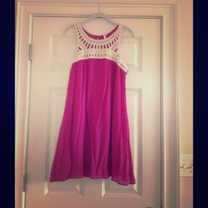 Breezy pink dress with crochet trim