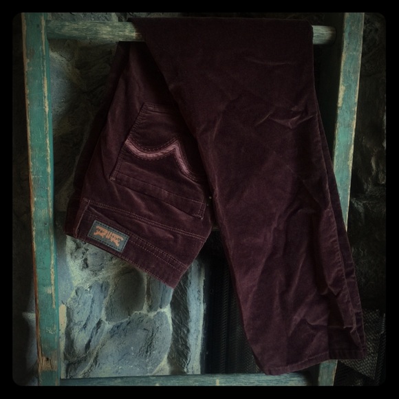 Chocolate-Plum Velour Skinny Pants Never Worn Sz16