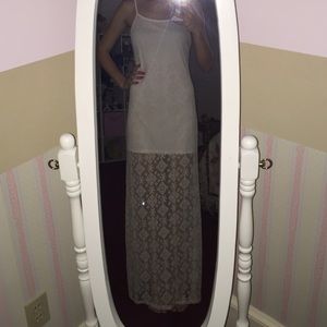 LA Hearts sheer lace maxi dress