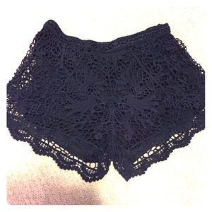 Black lace shorts, size small