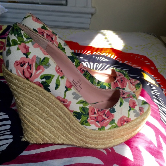 Betsey Johnson Floral Wedges