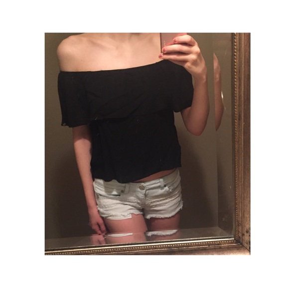 Last One // Honey Punch Black Off Shoulder Top - Picture 2 of 2