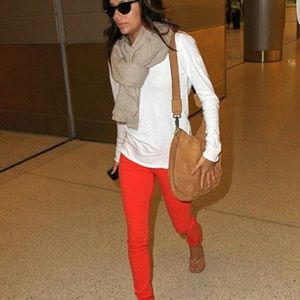 Super trendy red skinny jeans