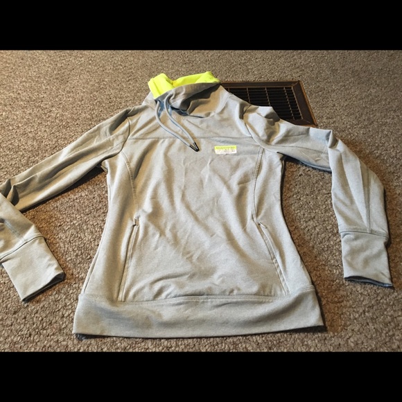 Pink workout cowl neck pullover hoodie