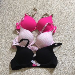BUNDLE-- 3 Victoria secret bras push up