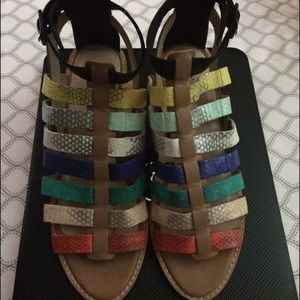 Multicolor Rooney snake gladiator sandals NWOT