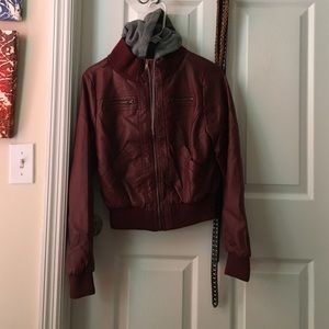 Leather/cotton jacket