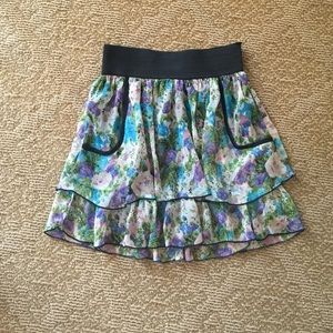 Macy's American Rag Floral Skirt with Pockets XS