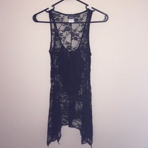Black Lace Tank Top