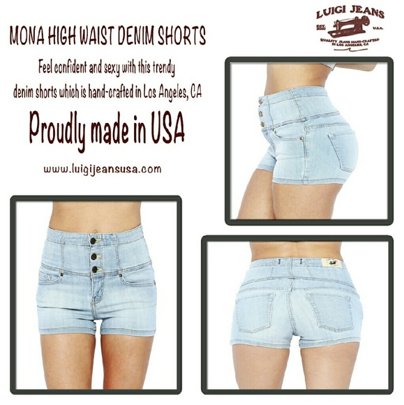 Mona high waist denim jean shorts - Picture 1 of 1