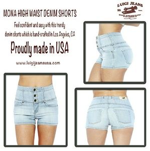 Mona high waist denim jean shorts