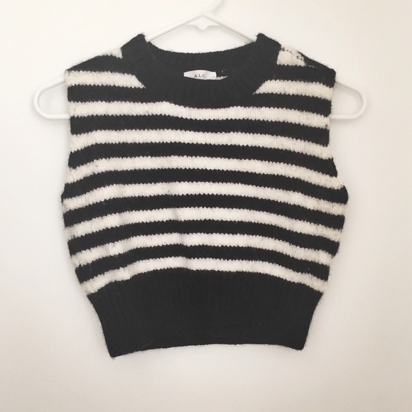 ❕SOLD❕A.L.C. striped crop sweater tank - Picture 1 of 2