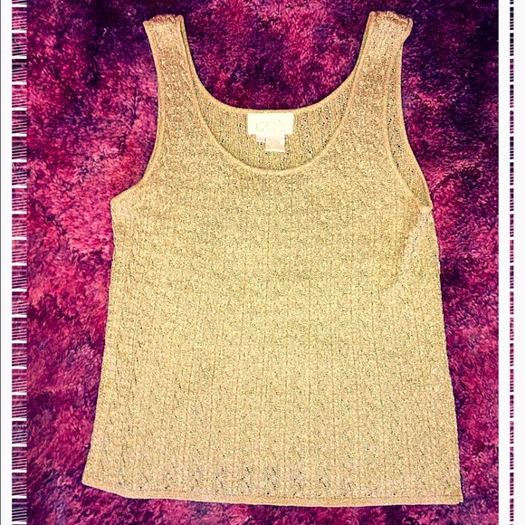Gold glitter/shimmer sleeveless shirt.