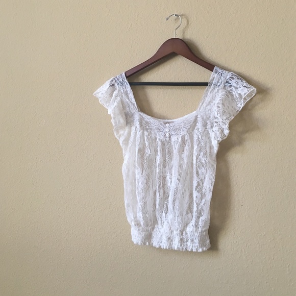 Macy's American Rag Antique Lace Button Top