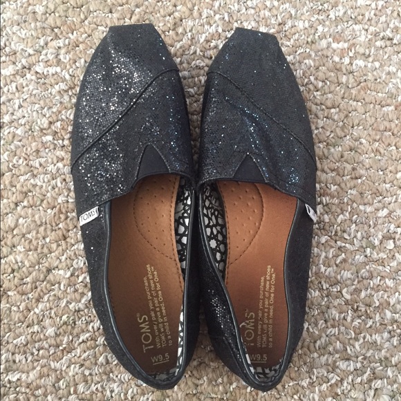 Sparkly Black Toms - Picture 1 of 2