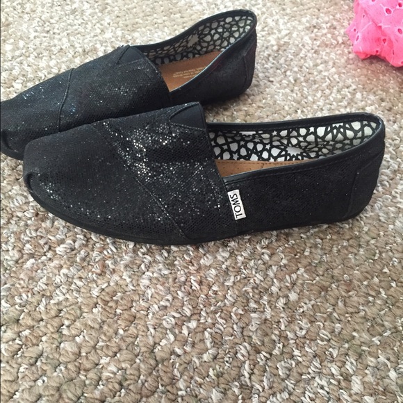 Sparkly Black Toms - Picture 2 of 2