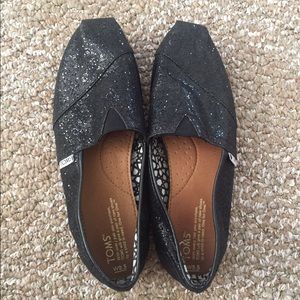 Sparkly Black Toms