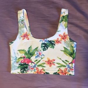 American Apparel Cotton Jersey Flamingo Crop Top