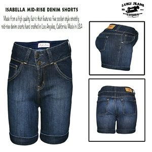 Isabella mid-rise denim shorts