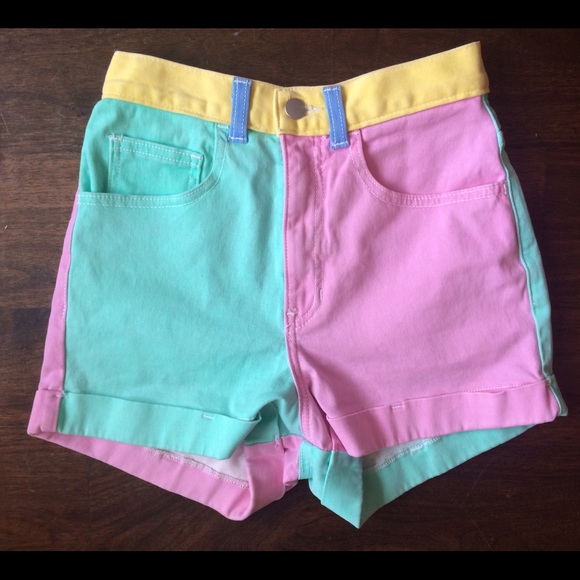 American Apparel Color Block Shorts