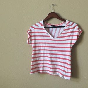 Nordstrom's Soprano Orange and Creme Crop Top
