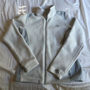 White/Grey zip up North Face jacket