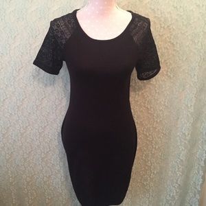 Black dress with lace sleeves