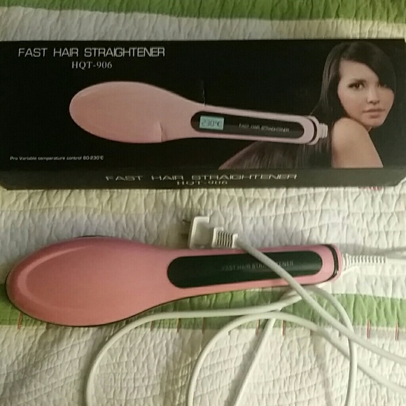 Hair straightener brush