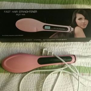 Hair straightener brush