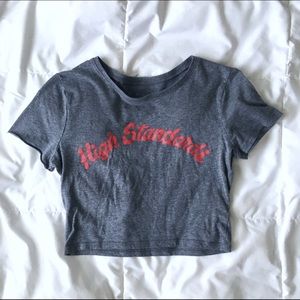 Pacsun Grey Graphic Crop Top