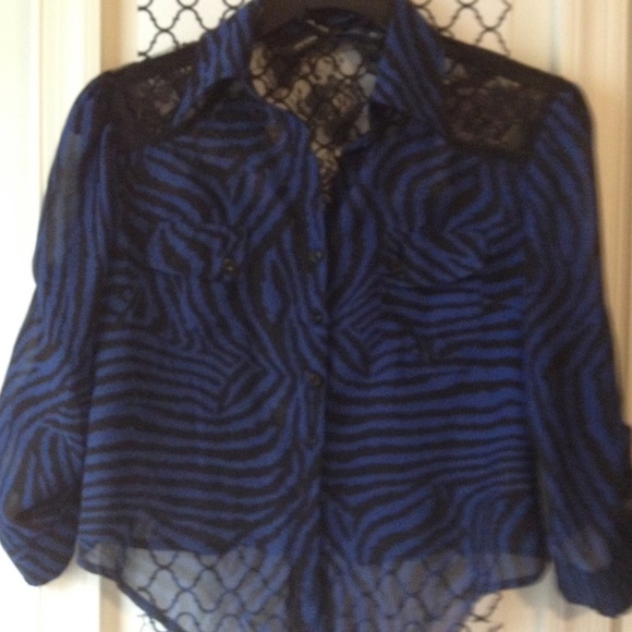 Ali and kris blue and black shirt with lace!