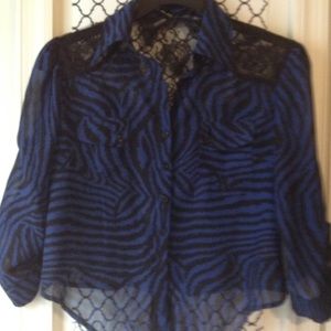 Ali and kris blue and black shirt with lace!