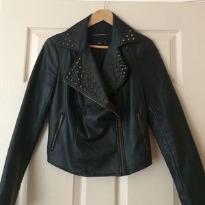 Rock & Republic Faux Leather Studded Black Jacket
