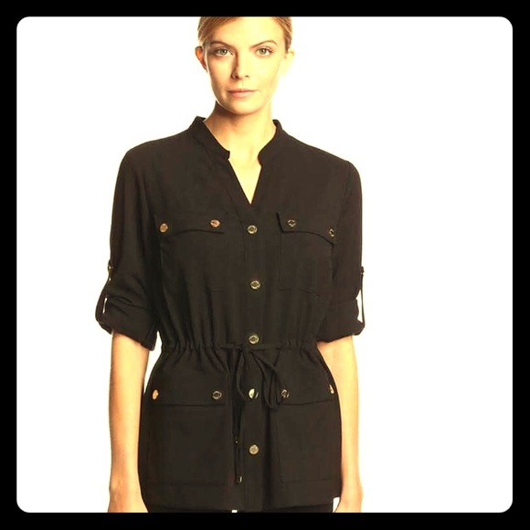 HP⚡️$140⚡️ Calvin Klein Roll-up Sleeve Camp Jacket - Picture 1 of 4