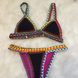 Neoprene crochet bikini