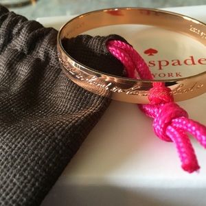 Kate spade rose gold engraved bracelet