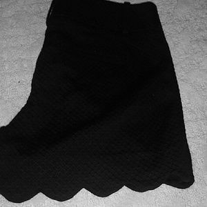 LOFT Scalloped Textured Black Trouser Shorts