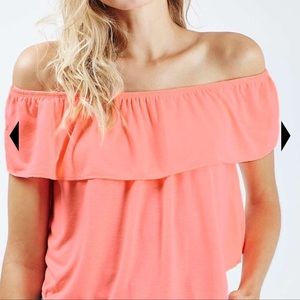 NWT Topshop Coral off the shoulder top