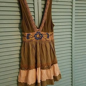 Green Boho Free People Tank