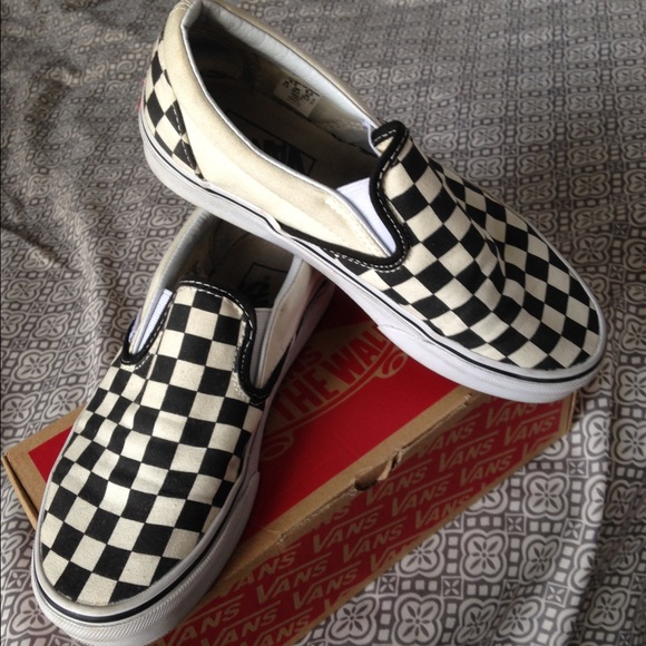 Vans checkerboard slip ons