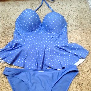 Peplum sweetheart swimsuit