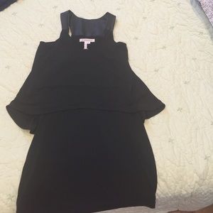 BCBG short racerback dress w/ faux leather straps