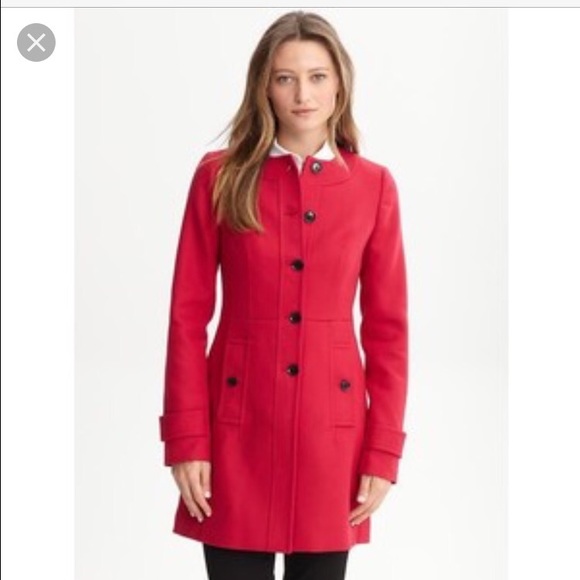 Banana Republic Red Cotton Winter Coat Sz:M