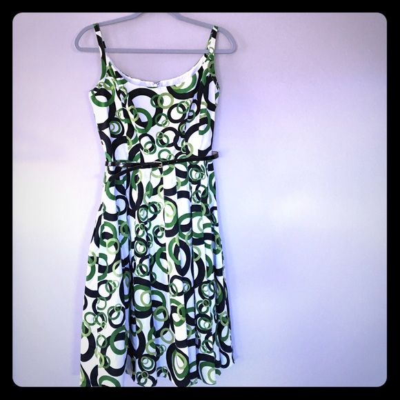 Green patterned dress