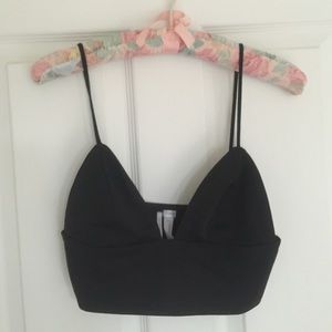 Nasty Gal Black Crop Top Bralette