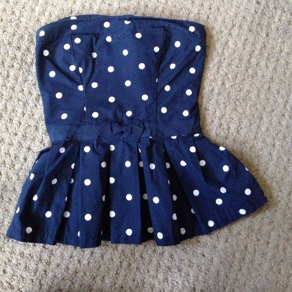 Abercrombie polka dot corset peplum tube top