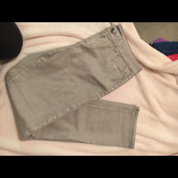 DKNY silver metallic jeans - Picture 1 of 2